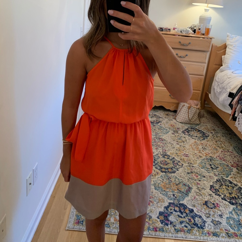 Express Orange and Tan Dress, Size Small!